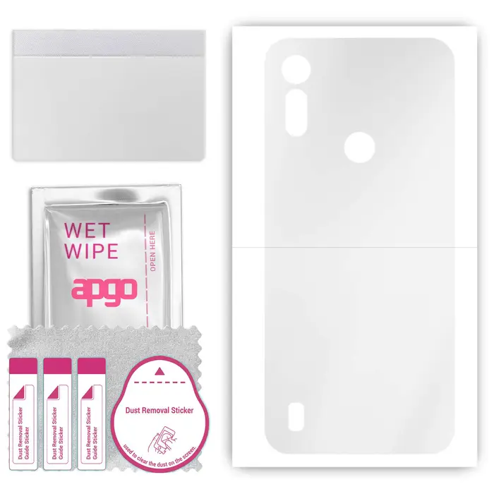 apgo Ultra Clear Protective Skin Sticker for the back compatible with Motorola Moto E6i, Wrap Film, Hydrogel Film, Flexible, Soft TPU with