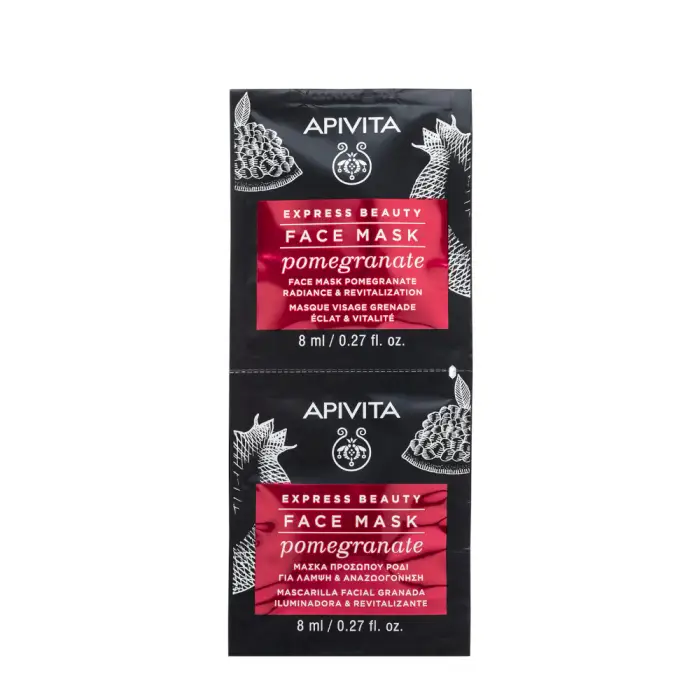 APIVITA Express Beauty - Viso Maschera Viso Illuminante e Rivitalizzante con Melograno - Maschera Illuminante viso