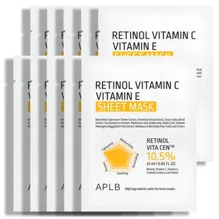 APLB Mascarilla Facial Retinol Vitamin C Vitamin E Sheet Mask Set