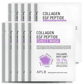 APLB Mascarillas de Hoja Colágeno Collagen EGF Peptide Sheet Mask Set