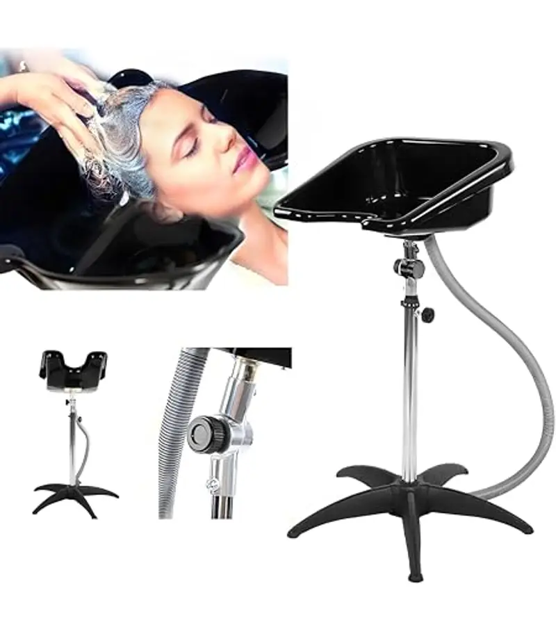 APP LIFE Lavatesta Portatile per Parrucchieri - Altezza Regolabile e Tubo di Scarico Retraibile - Dispositivo Medico di Classe I