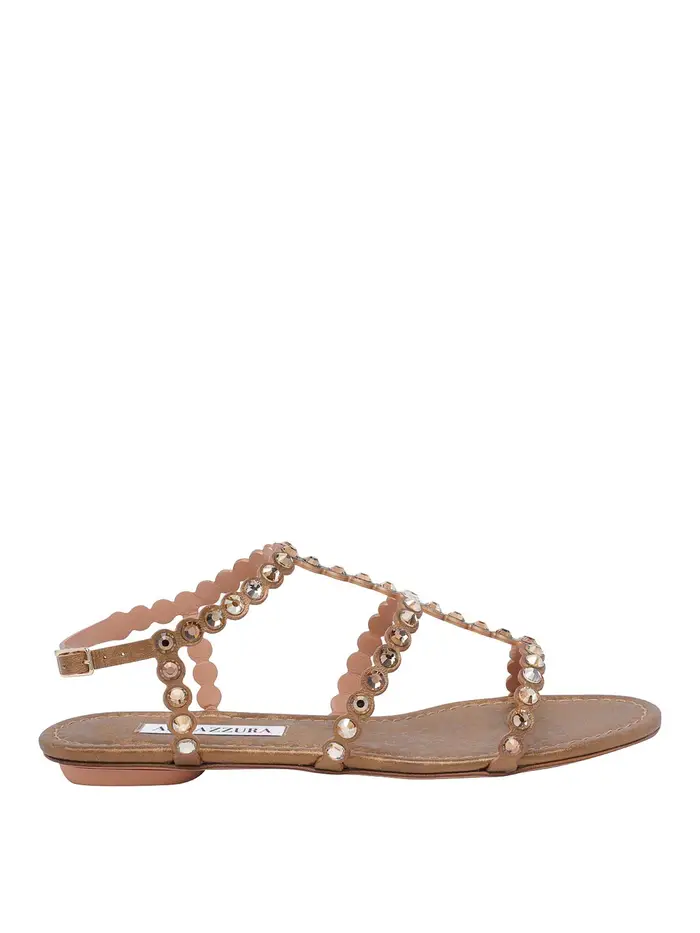 Aquazzura Sandali piatti Tequila marroni Marrone