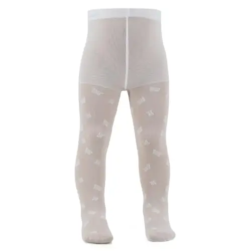 AQUILONE 0-14 AQUILONE Collant Bella, Collant Neonato, Calzamaglia Neonato, Collant Neonato Velato con Ricamo Cuori, Collant Cerimonia