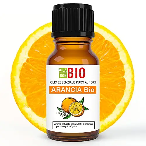 Laborbio Arancia di Sicilia Bio Olio essenziale 100% Puro 10 ml - Uso Alimentare Interno Terapeutico Diffusori Aromaterapia