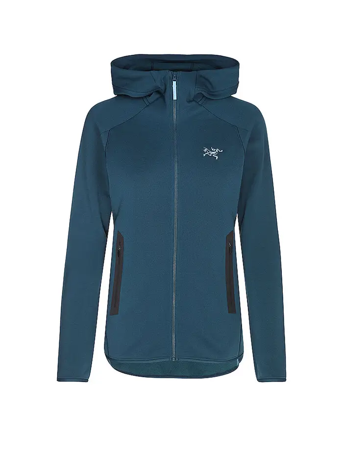 Arcteryx Giacca in pile da donna Kyanite con cappuccio blu