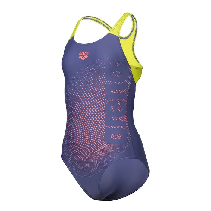 Arena Costume Intero Piscina Dim Light Blu Lime Bambina