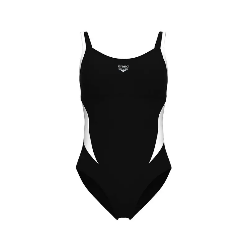 Arena Costume Intero Piscina Supportato Makimurak Nero Bianco Donna