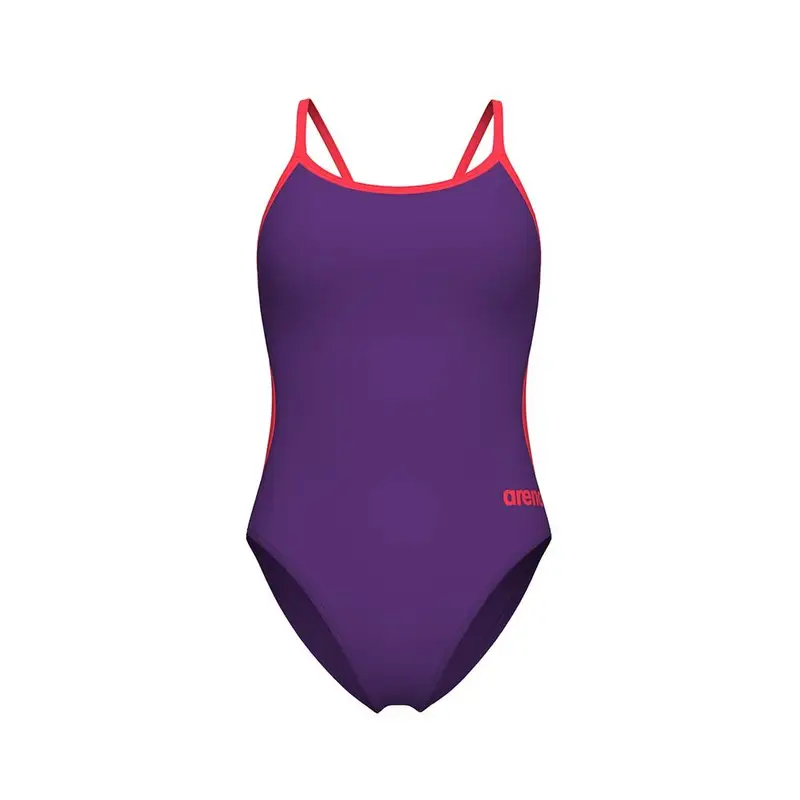 Arena Costume Intero Piscina Thin Solid Viola Corallo Donna