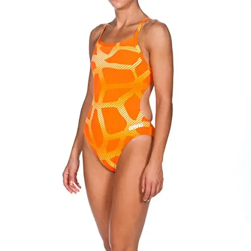 ARENA Spider Challenge Back MaxLife One Piece Swimsuit, Orange