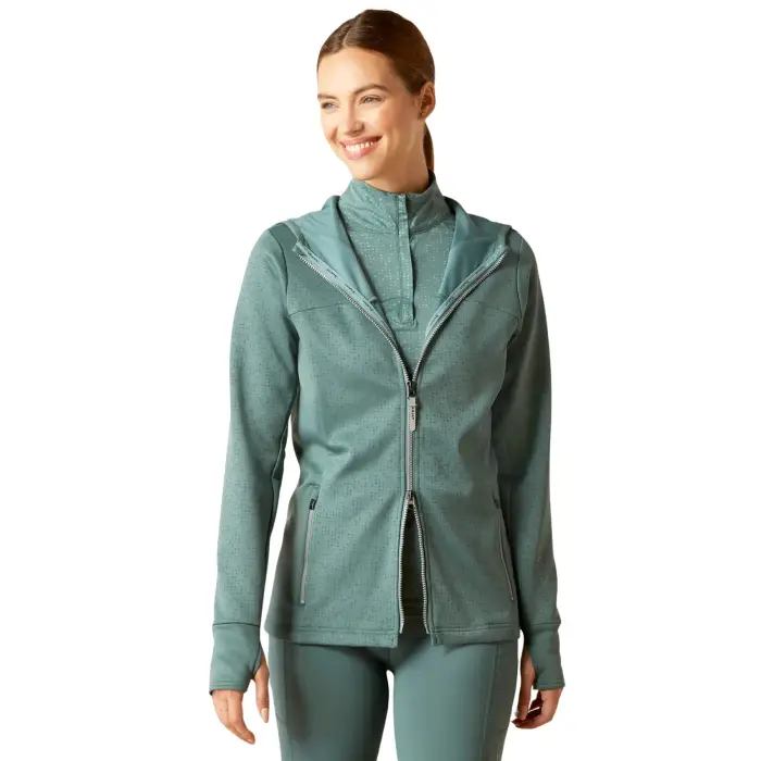 ARIAT Felpa da equitazione con cerniera da donna Lumina Vert