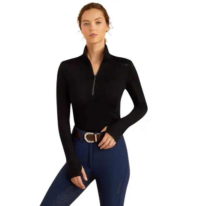 ARIAT Maglia equitazione mezza zip donna Cheviot Noir