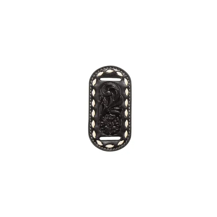 ARIAT Spilla per sciarpa in pelle ADT Floral Embossed Noir