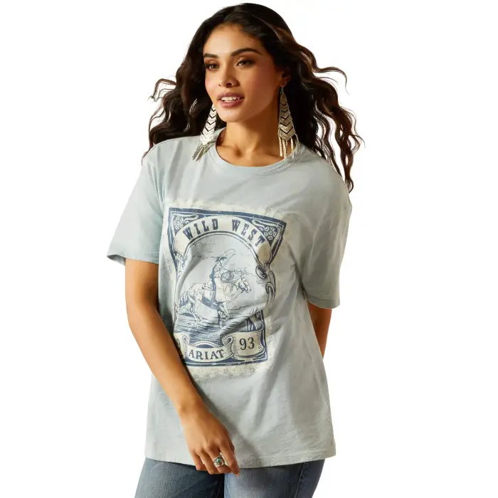 ARIAT T-shirt da donna Wild West Stamp Bleu
