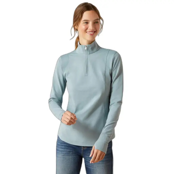 T-shirt equitazione da donna con 1/4 di zip Ariat Gridwork 2 0 Vert