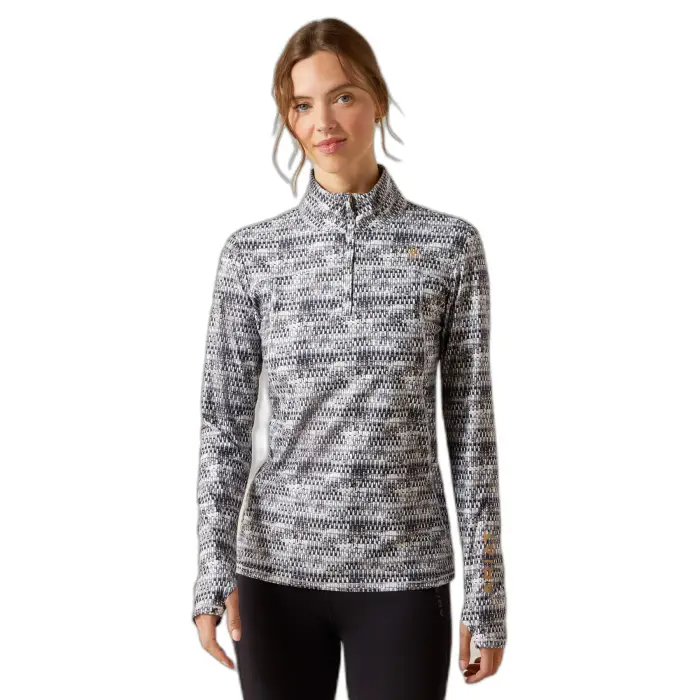 T-shirt equitazione da donna con 1/4 di zip Ariat Lowell 3 0 Bleu