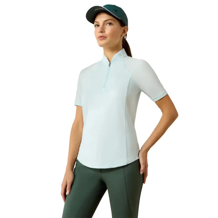 T-shirt equitazione da donna con 1/4 di zip Ariat Soquel Bleu