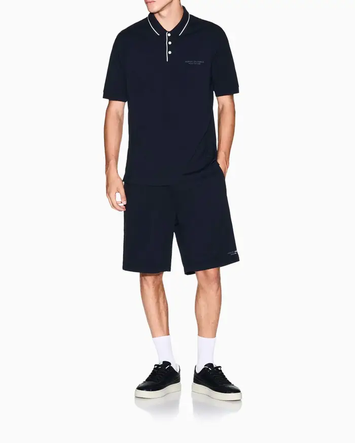 Bermuda blu Armani Exchange in felpa di cotone