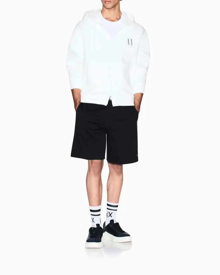 Bermuda nero Armani Exchange in felpa di cotone
