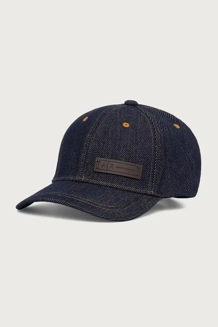 berretto con visiera da uomo in jeans Blu navy