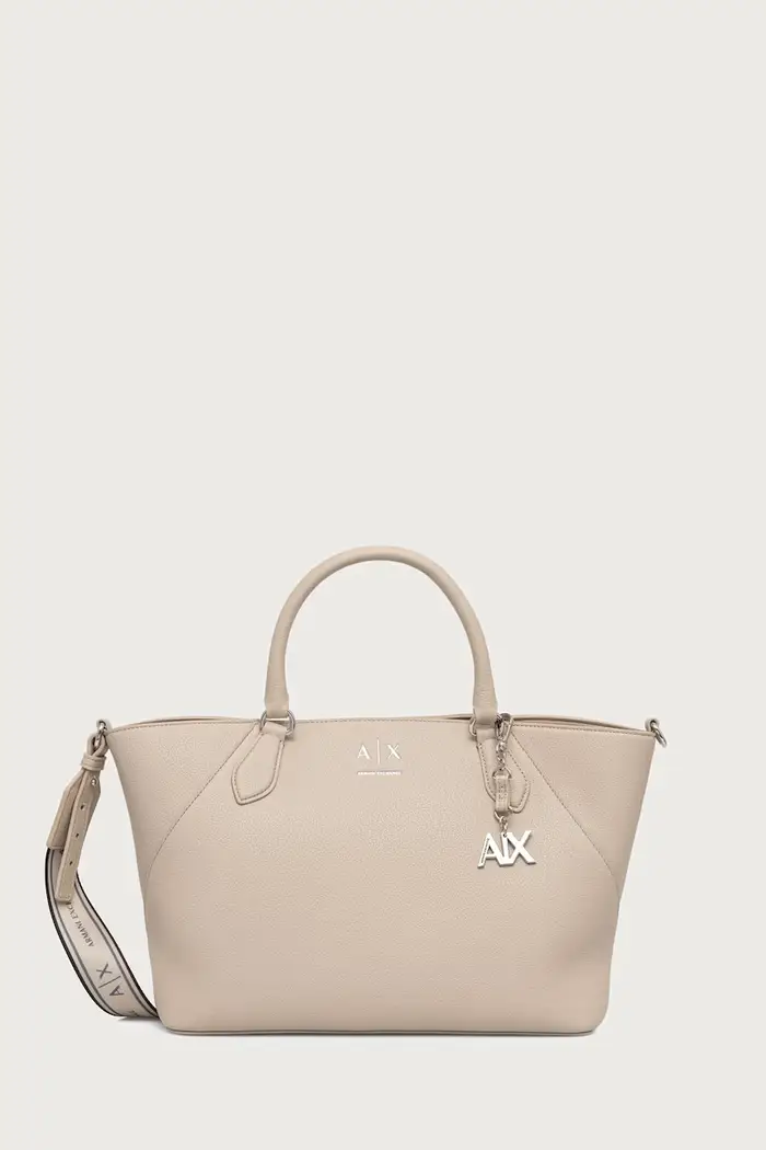 borsa a tracollo da donna in similpelle Beige