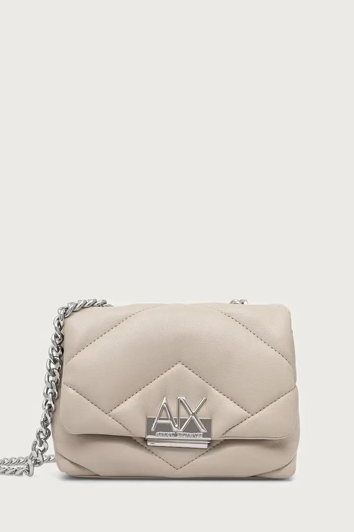 borsa a tracollo da donna in similpelle Beige