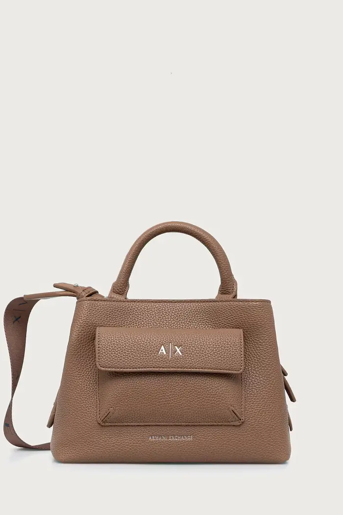 borsa a tracollo da donna in similpelle Beige