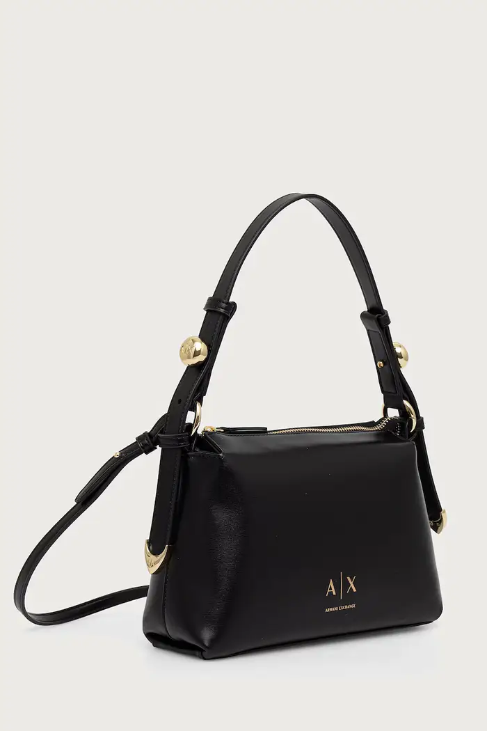 borsa a tracollo da donna in similpelle Nero