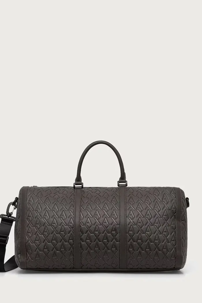 Armani Exchange borsa da viaggio da uomo in similpelle Marrone