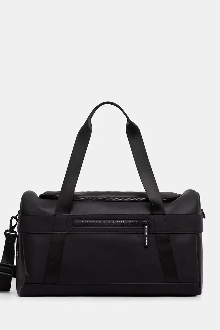 Armani Exchange borsa da viaggio da uomo in similpelle Nero