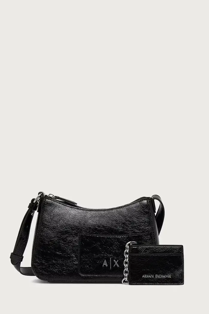 borsa hobo da donna in similpelle Nero