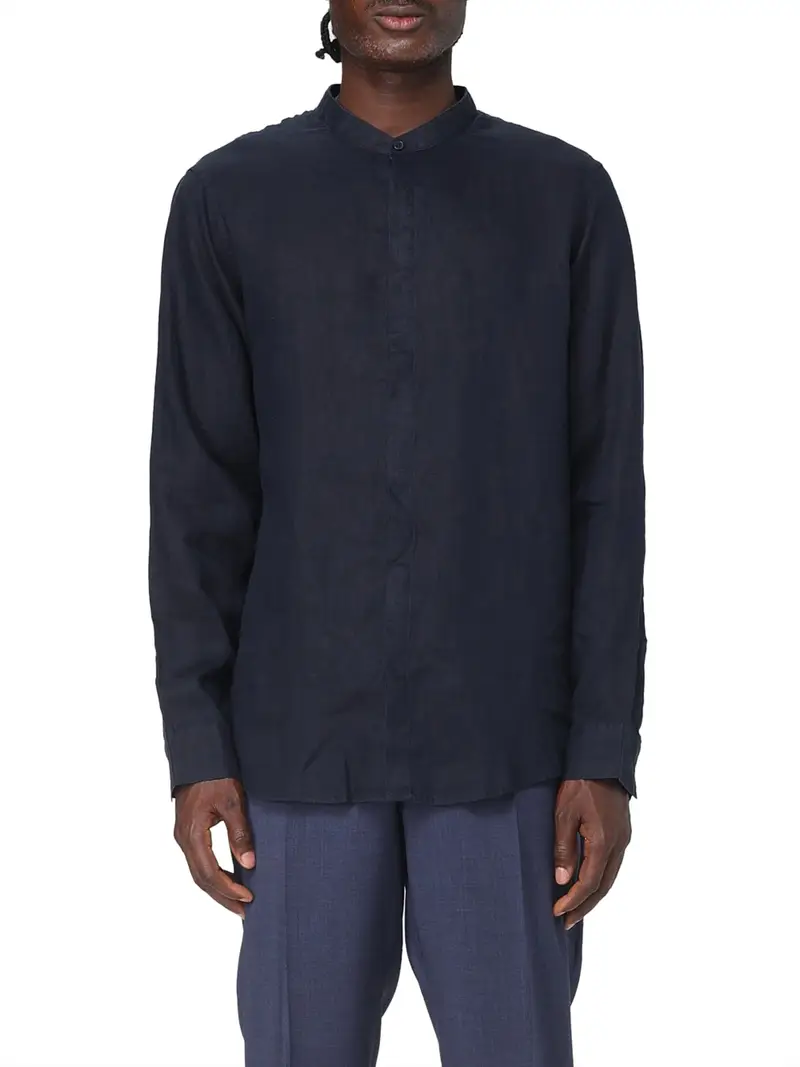 armani-exchange camicia casual da uomo - blu