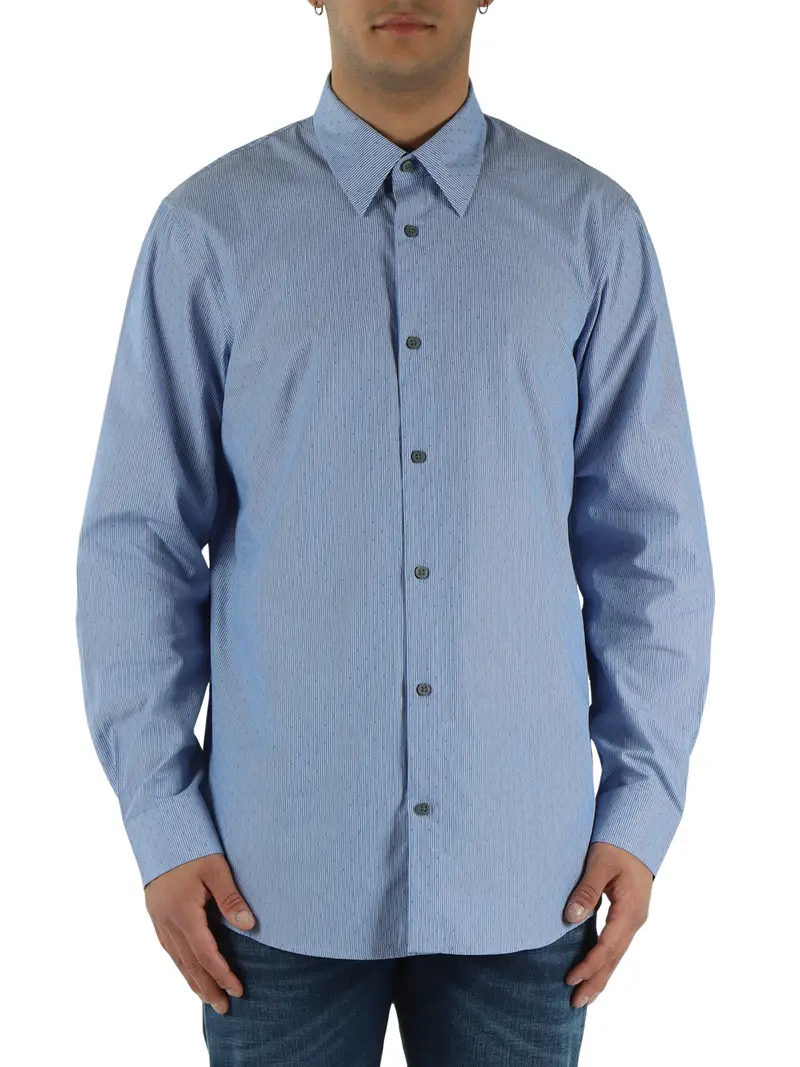 armani-exchange camicia classica da uomo - blu