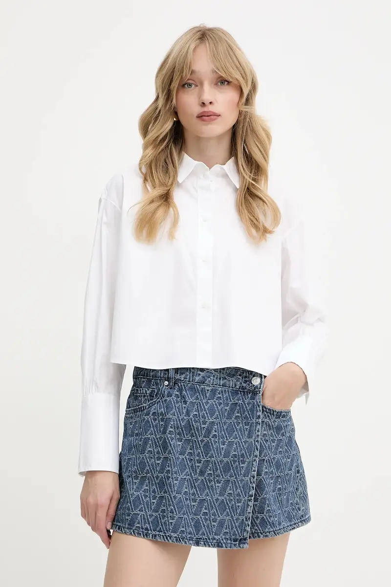 Armani Exchange camicia in cotone donna colore bianco XW000494 AF12812