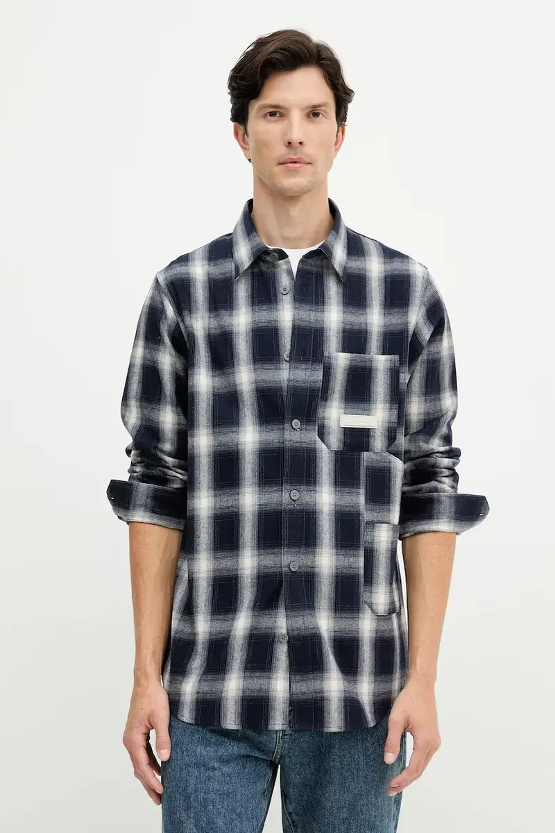 Armani Exchange camicia in cotone uomo colore blu navy XM001149 AF16626