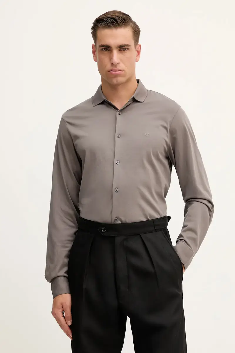 Armani Exchange camicia in cotone uomo colore grigio XM001370 AF10364