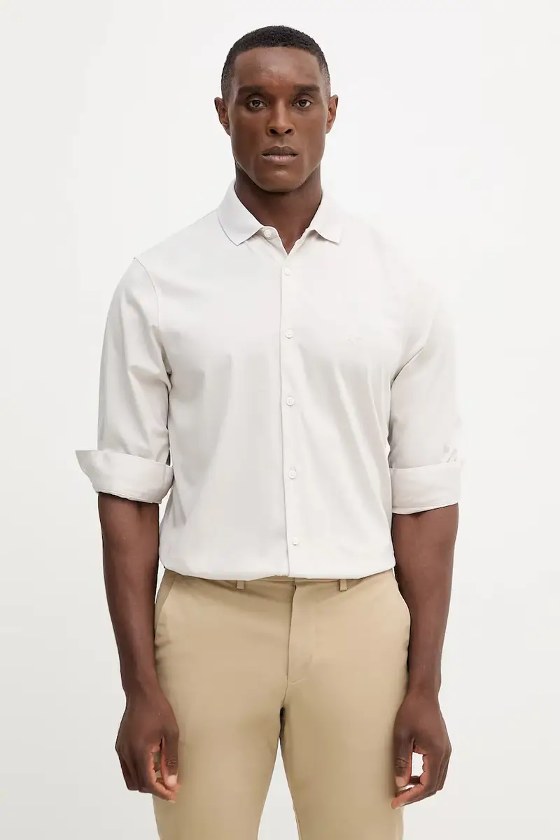 Armani Exchange camicia in cotone uomo colore grigio XM001370 AF10364 Beige