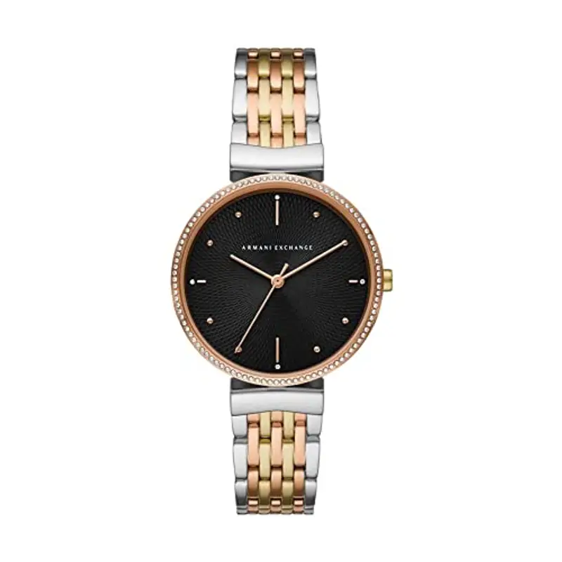 Armani Exchange Orologio a tre lancette donna, cassa in acciaio inossidabile multi da 36 mm con bracciale in acciaio inossidabile, AX5911