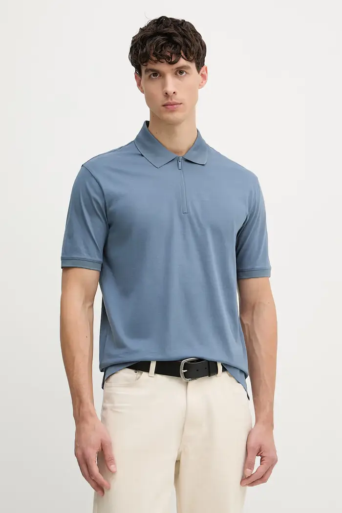 polo da uomo in cotone Blu