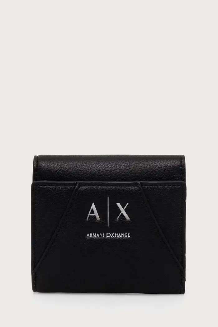Armani Exchange portafoglio da donna in similpelle Nero