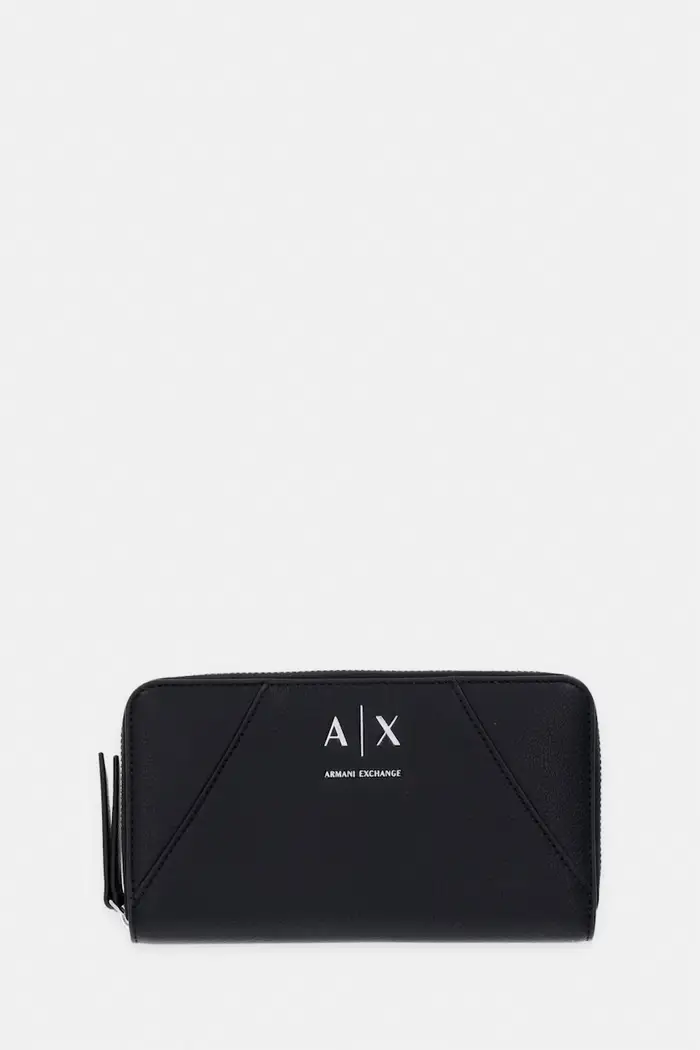 Armani Exchange portafoglio da donna in similpelle Nero