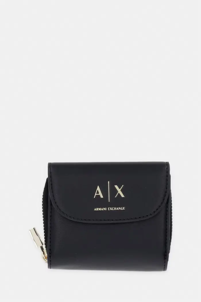 Armani Exchange portafoglio da donna in similpelle Nero