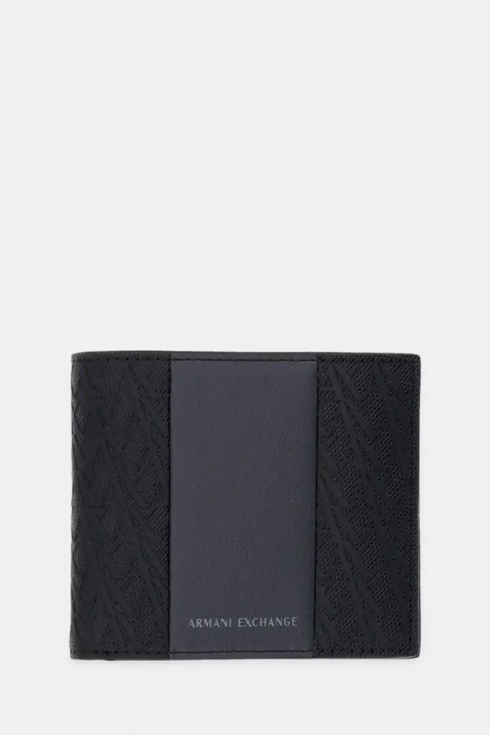 Armani Exchange portafoglio da uomo in similpelle Nero