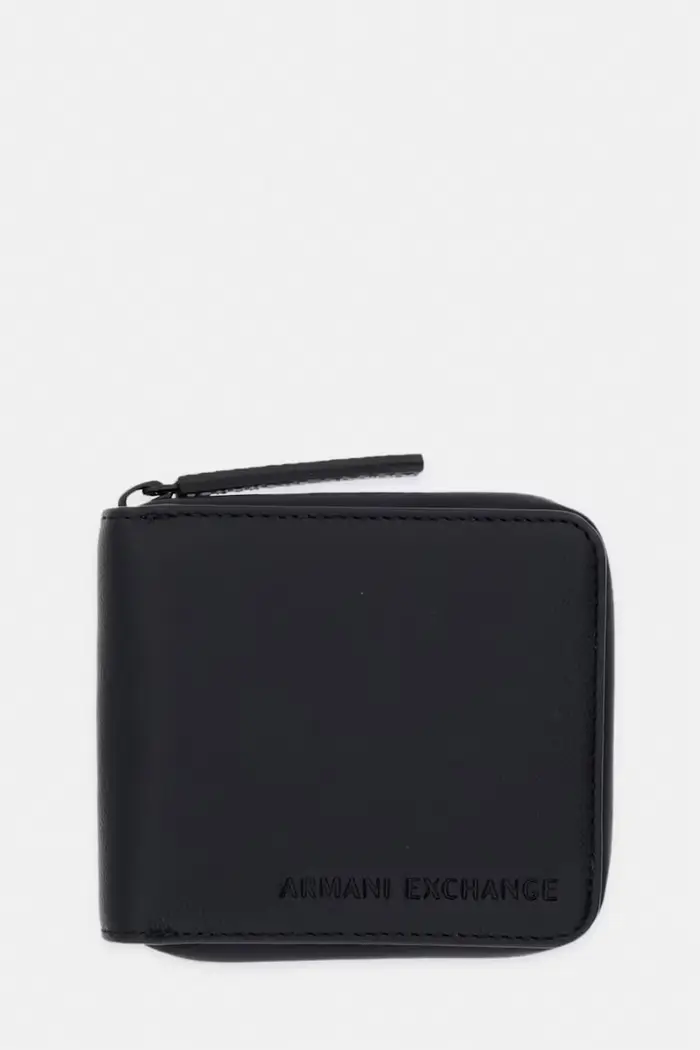 Armani Exchange portafoglio da uomo in similpelle Nero