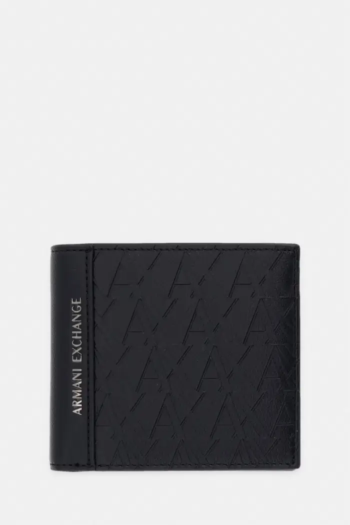 Armani Exchange portafoglio da uomo in similpelle Nero