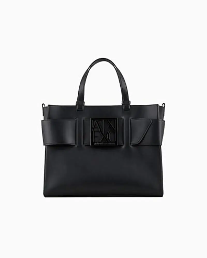 Armani Exchange Susy Big Tote, Borse a Tracolla Donna, Nero, TU
