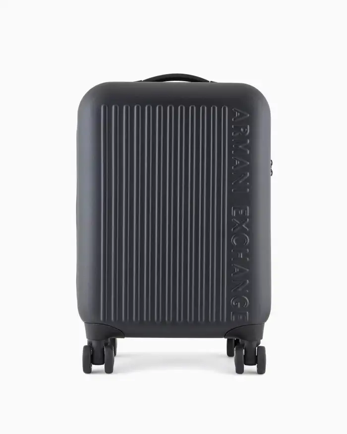 Trolley Armani Exchange nero con logo scritta impresso