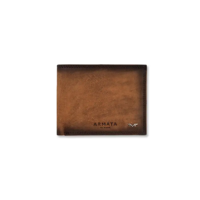 ARMATA DI MARE Portafoglio nero da uomo con logo effetto vintage