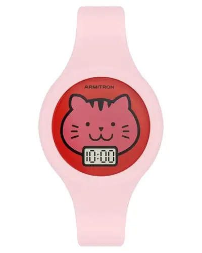 Armitron Orologio sportivo digitale da polso per bambini, quadrante con motivo animale, 47/1003, Rosa