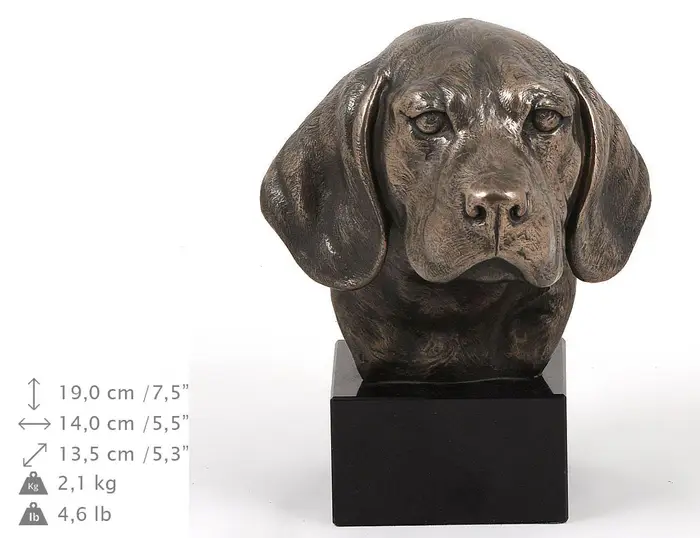 Beagle - Statua di cane, busto su base in pietra, scultura, trofeo per esposizione canina del marchio Art-Dog marrone miniatura 3