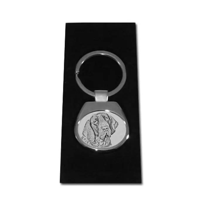 Bracco Italiano, Bracco Italiano, Pointer Italiano - portachiavi con cane, portachiavi con stampa, ciondolo personalizzato del marchio Art-Dog argento miniatura 4